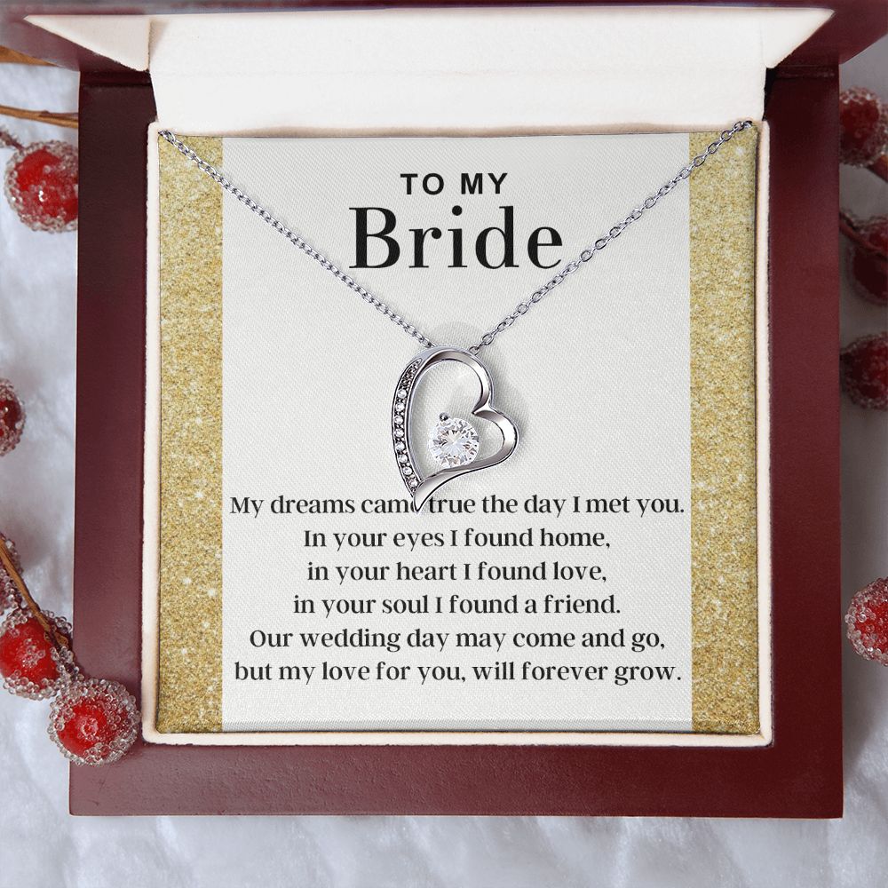 To My Bride-Dreams Came True - Forever Love Necklace