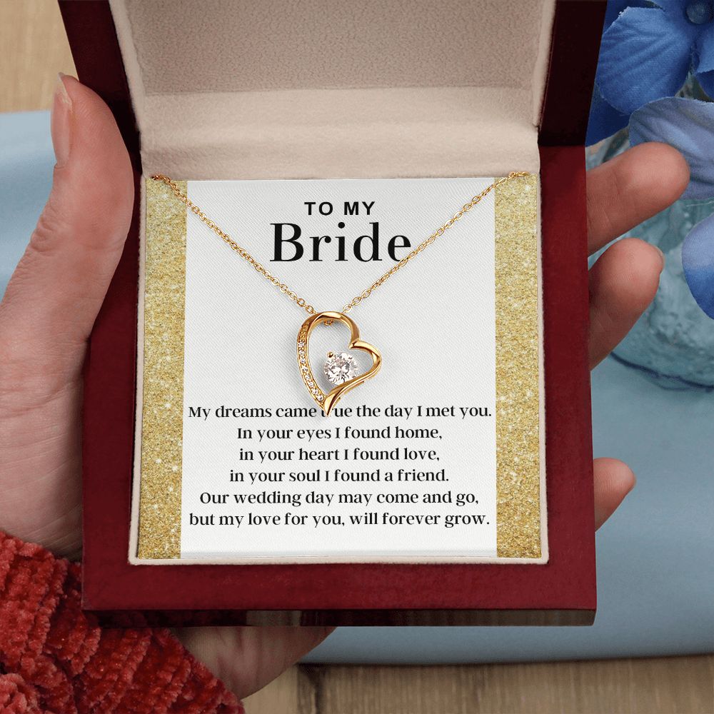To My Bride-Dreams Came True - Forever Love Necklace