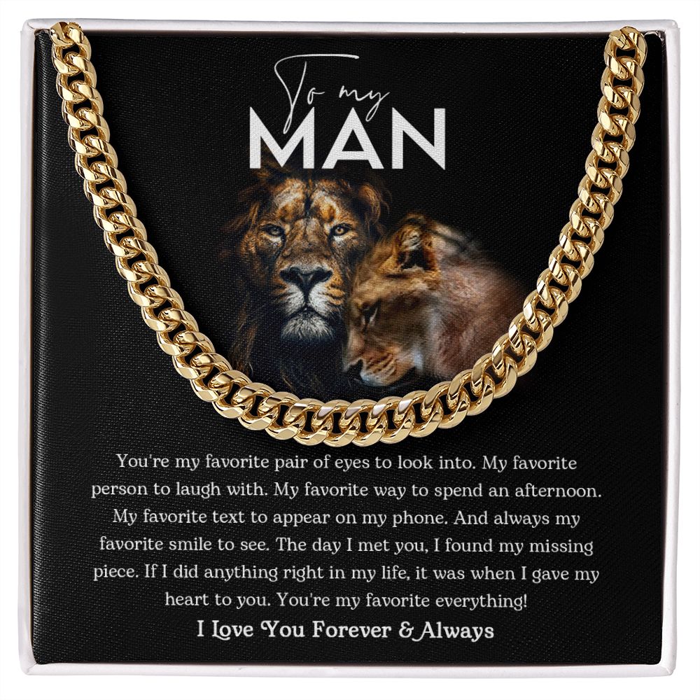 To My Man-You're My Favorite - Cuban Link Chain