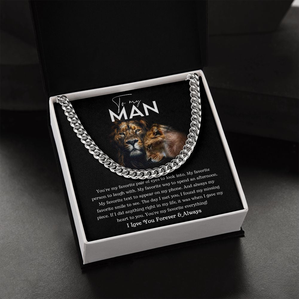 To My Man-You're My Favorite - Cuban Link Chain