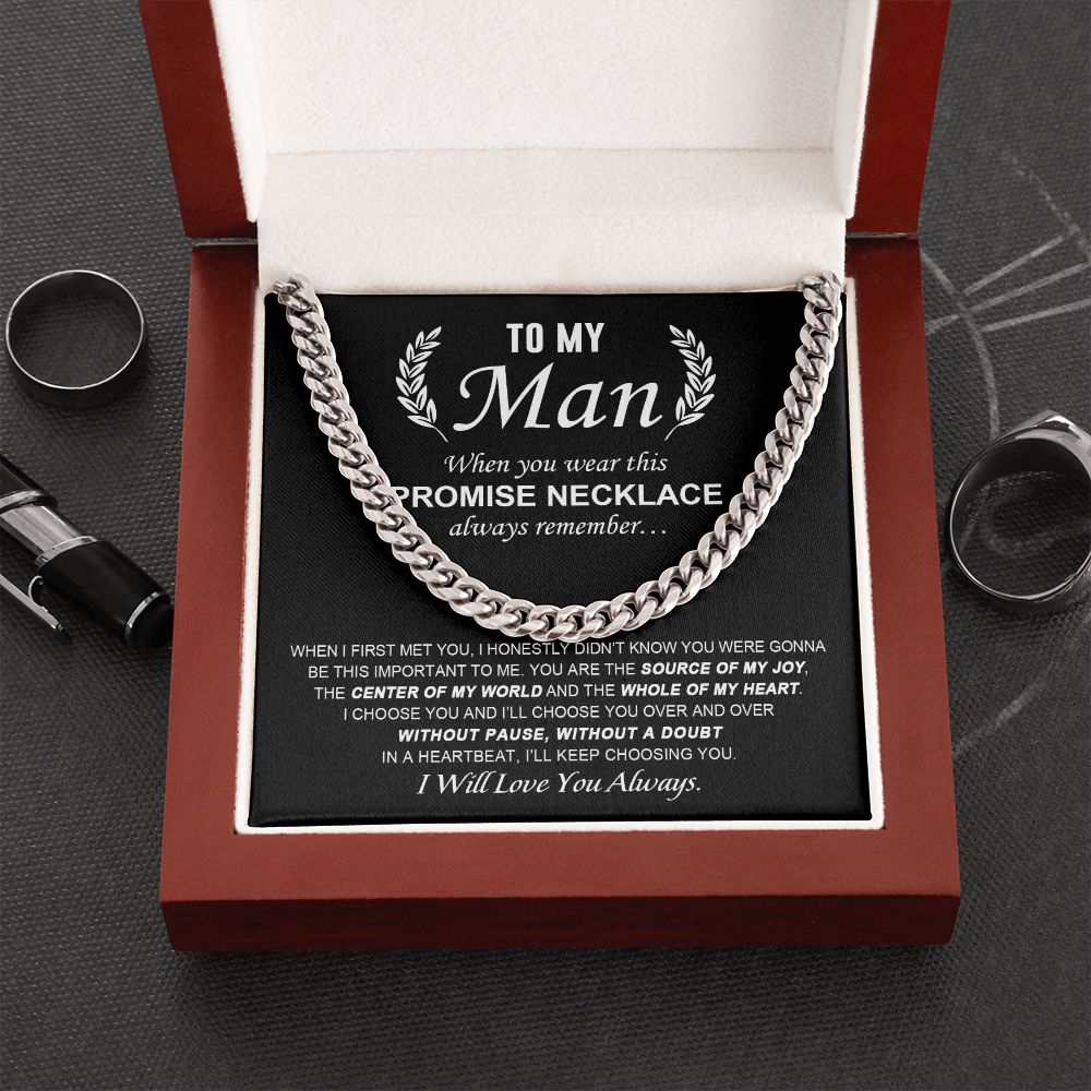 To My Man - Promise Necklace - Gift for Father's Day
