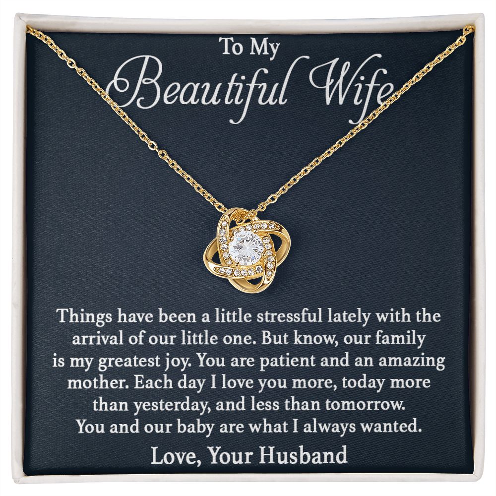 To My Beautiful Wife - Our Family - Love Knot Necklace