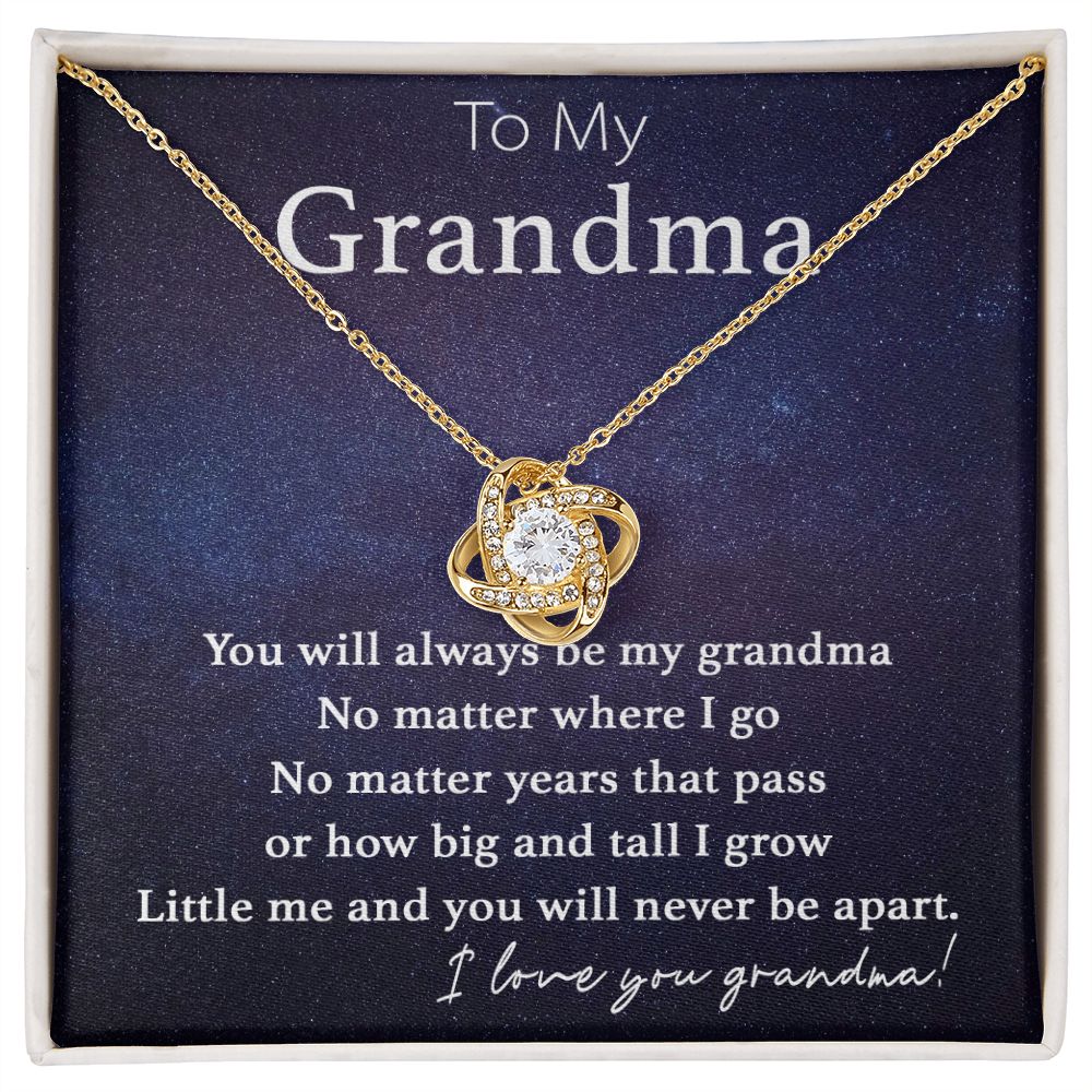 To My Grandma-Never Be Apart - Love Knot Necklace