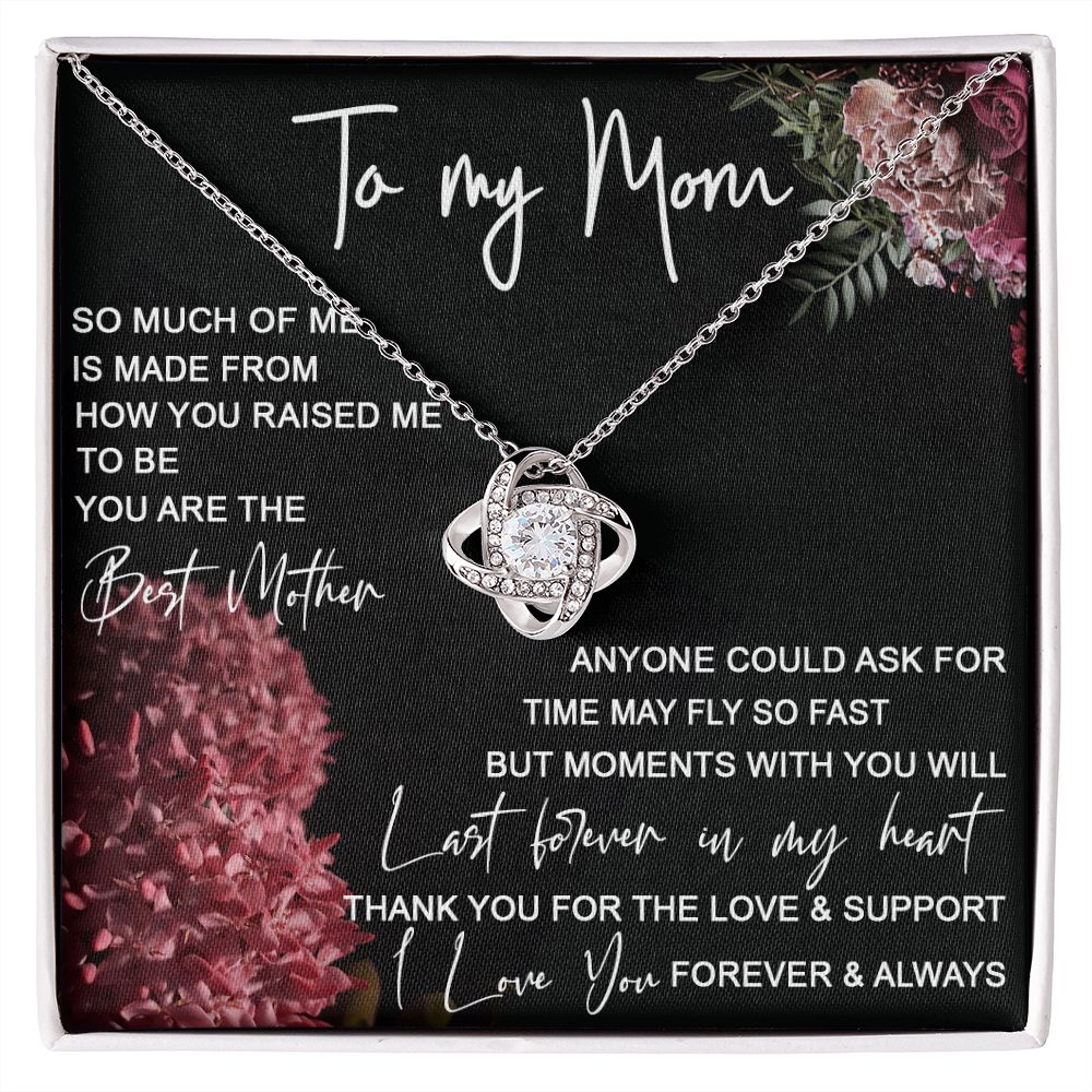 To My Mom - Last Forever In My Heart Love Knot Necklace