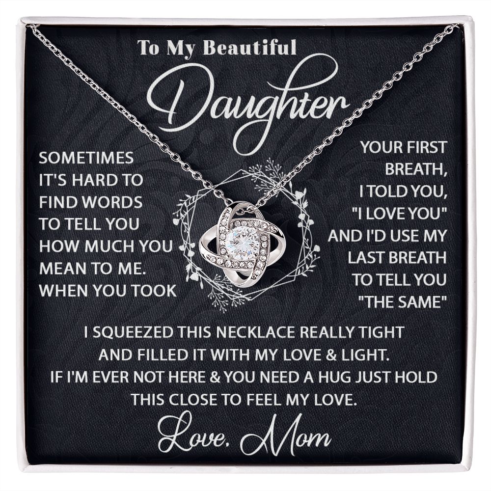 To My Beautiful Daughter From Mom - Love Knot Necklace