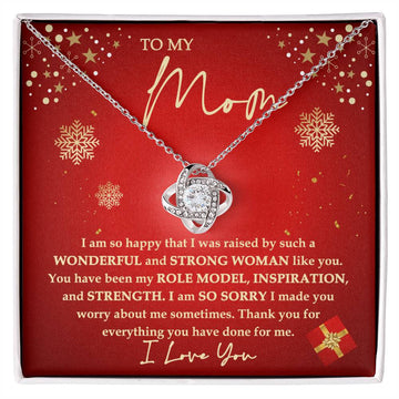 Mom - Strong Woman - Love Knot Necklace
