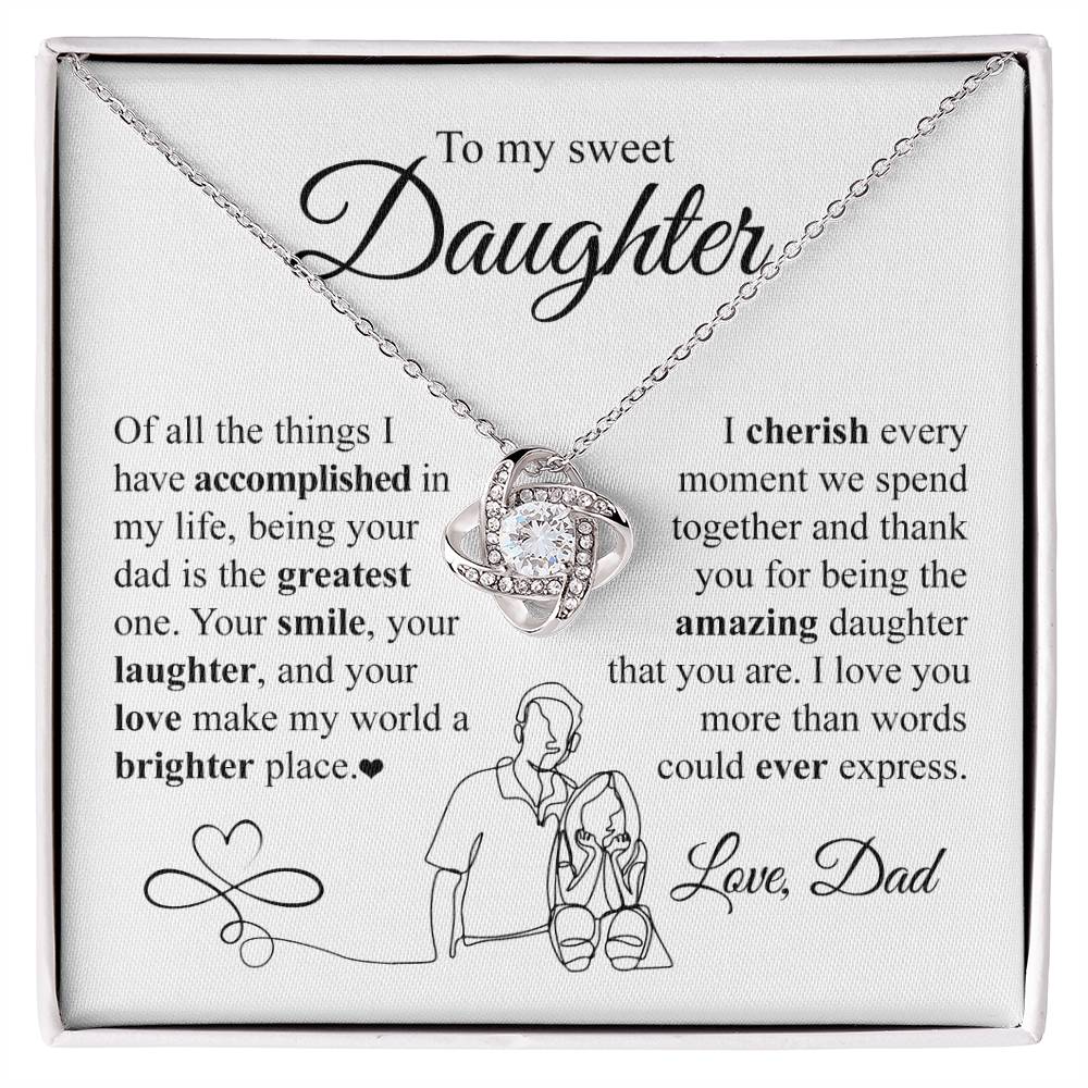 Daughter - More Than Words - Love Knot Necklace