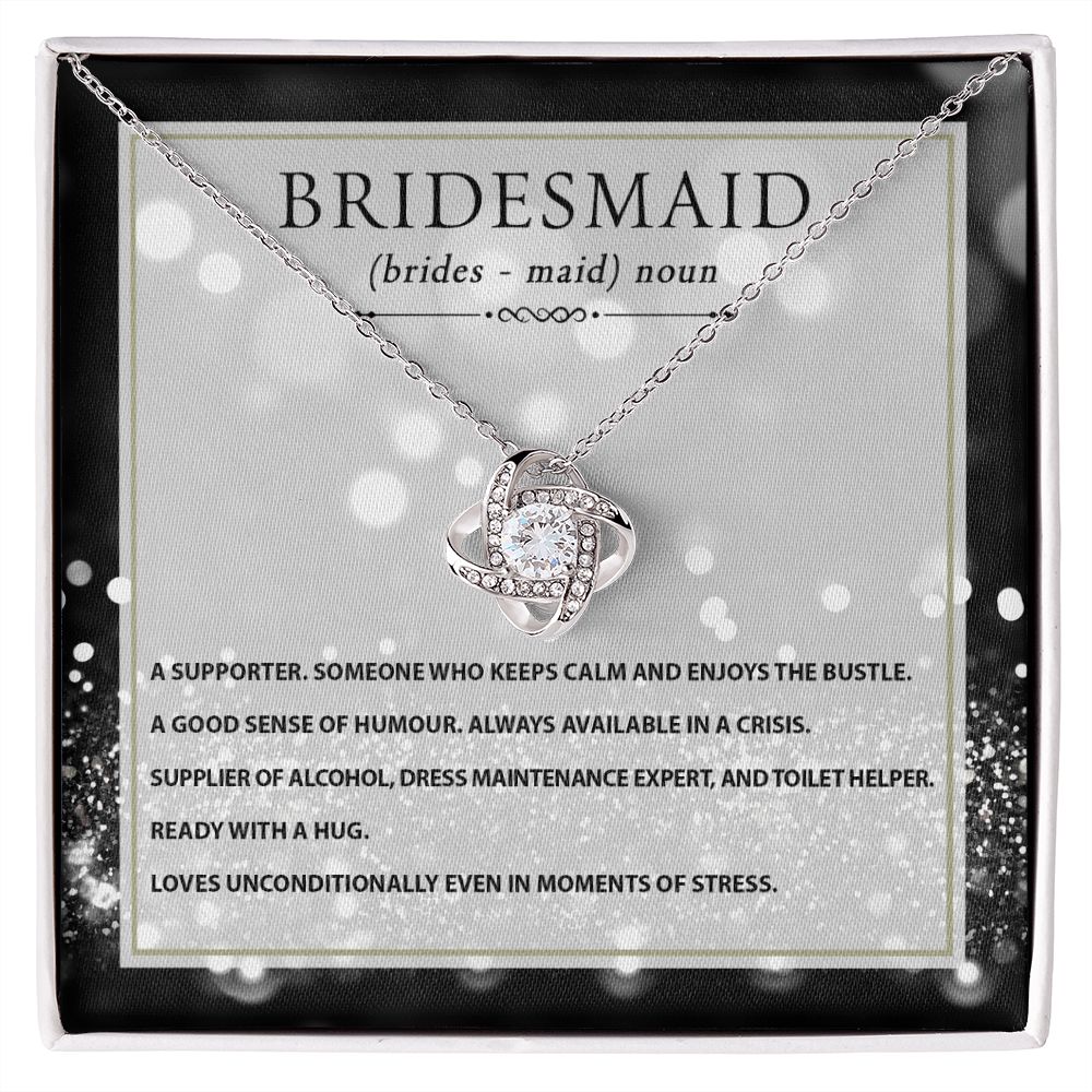 Bridesmaid Noun - Love Knot Necklace