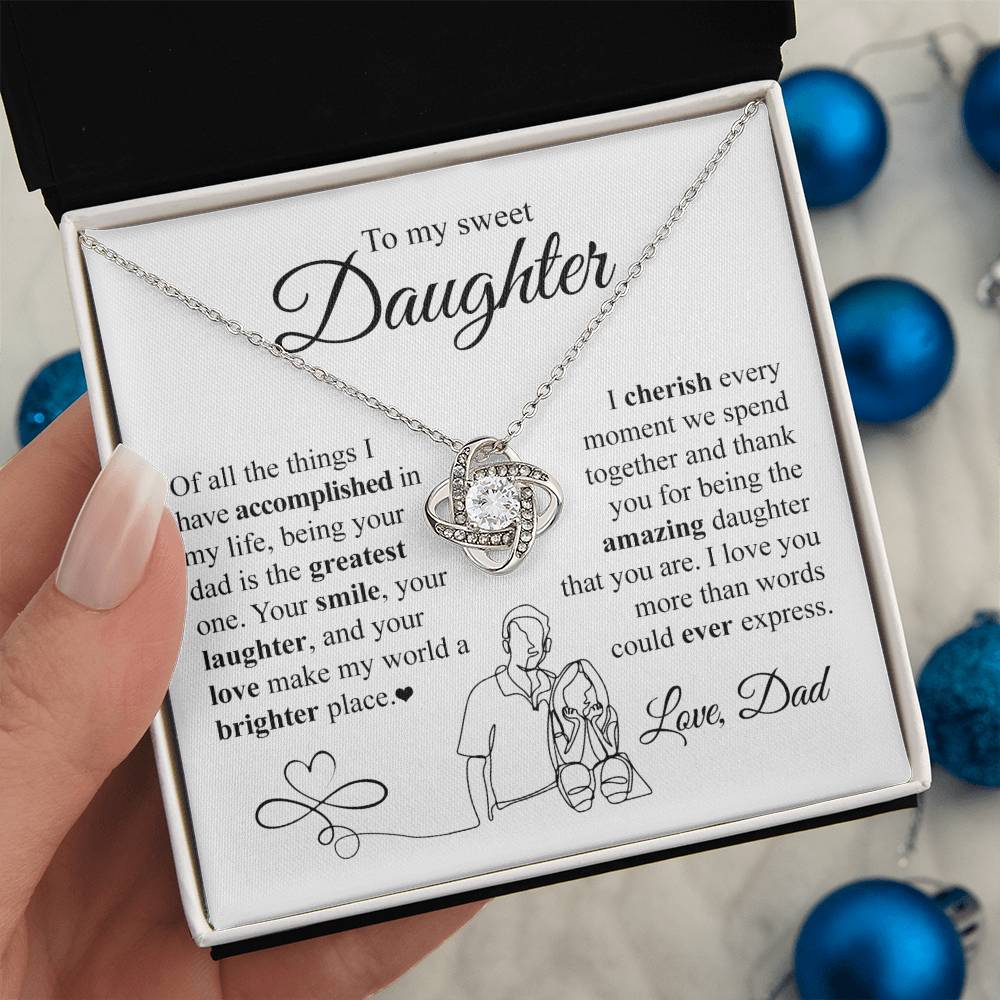 Daughter - More Than Words - Love Knot Necklace