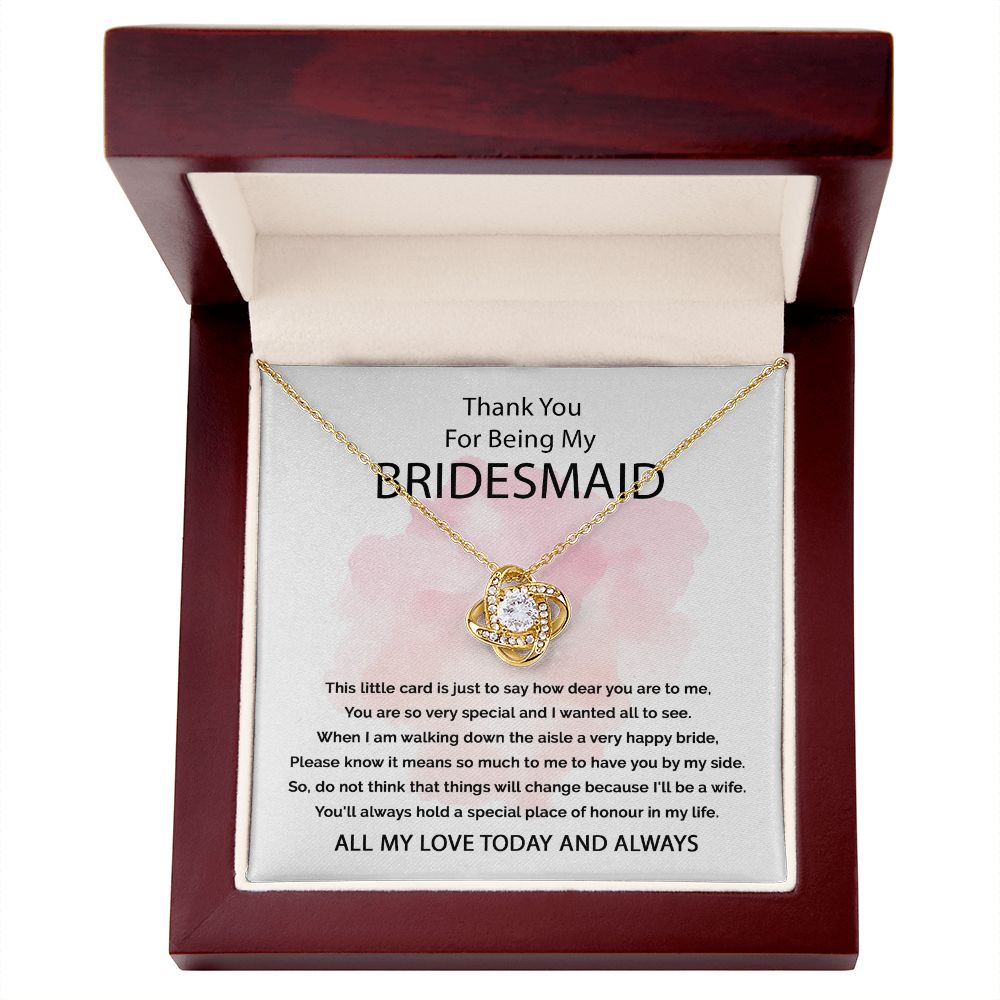Thank You For Being My Bridesmaid - Love Knot Necklace