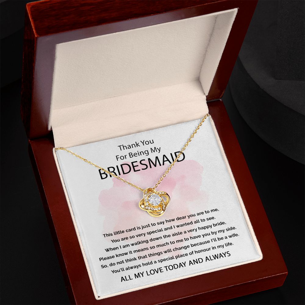 Thank You For Being My Bridesmaid - Love Knot Necklace