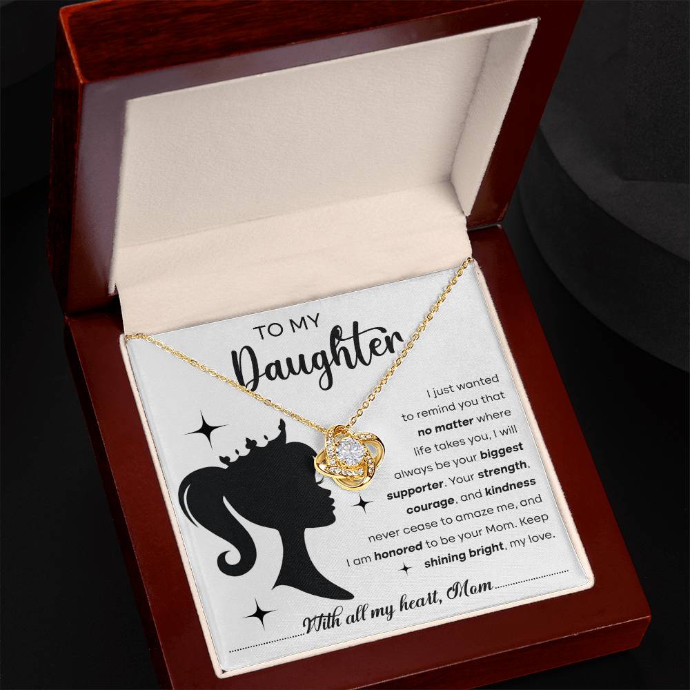 Daughter - Biggest Supporter - Love Knot Necklace