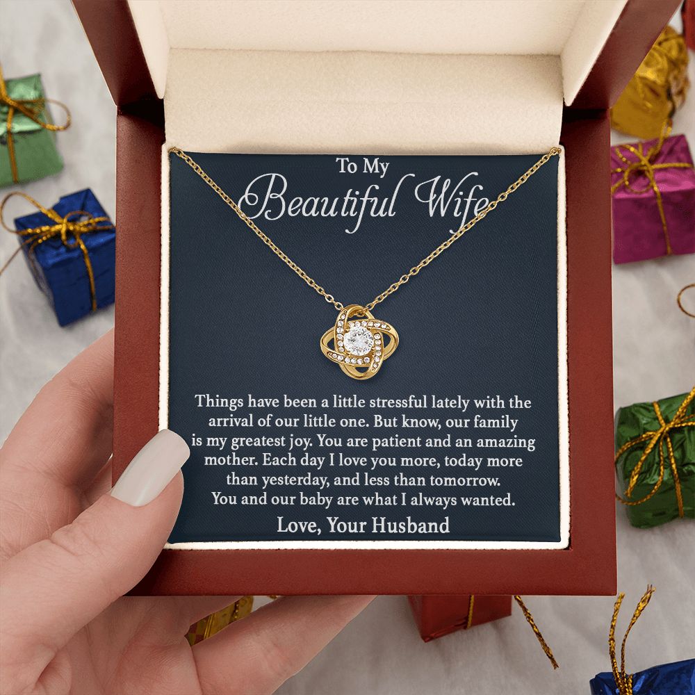 To My Beautiful Wife - Our Family - Love Knot Necklace