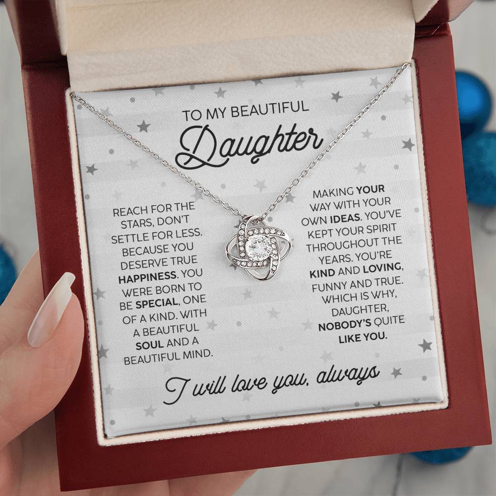 Beautiful Daughter-Kind & Loving - Love Knot Necklace