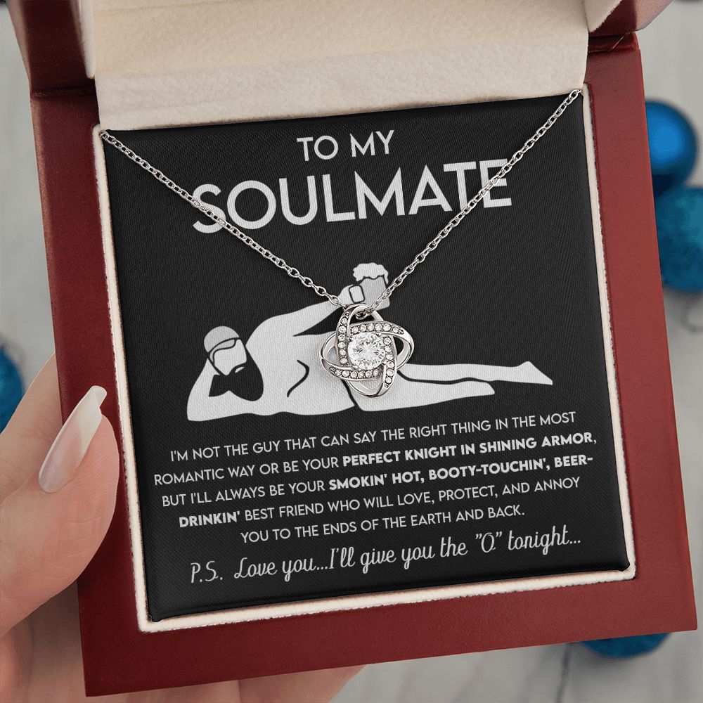 To My Soulmate - Not Perfect Knight - Love Knot Soulmate Necklace