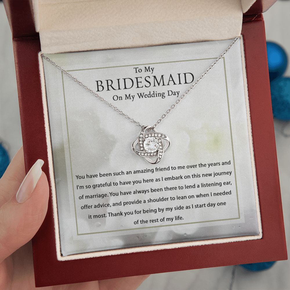 Bridesmaid On My Wedding Day - Love Knot Necklace