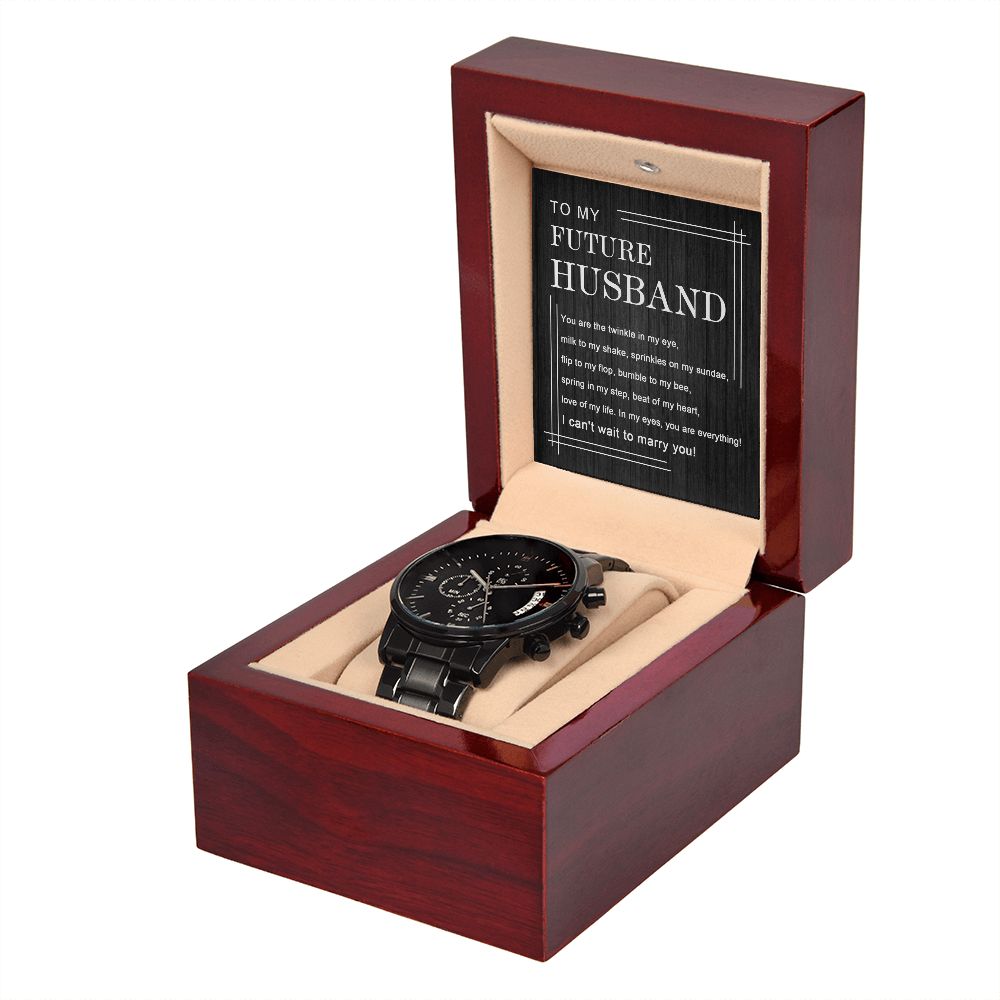 To My Future Husband - Black Chronograph Watch