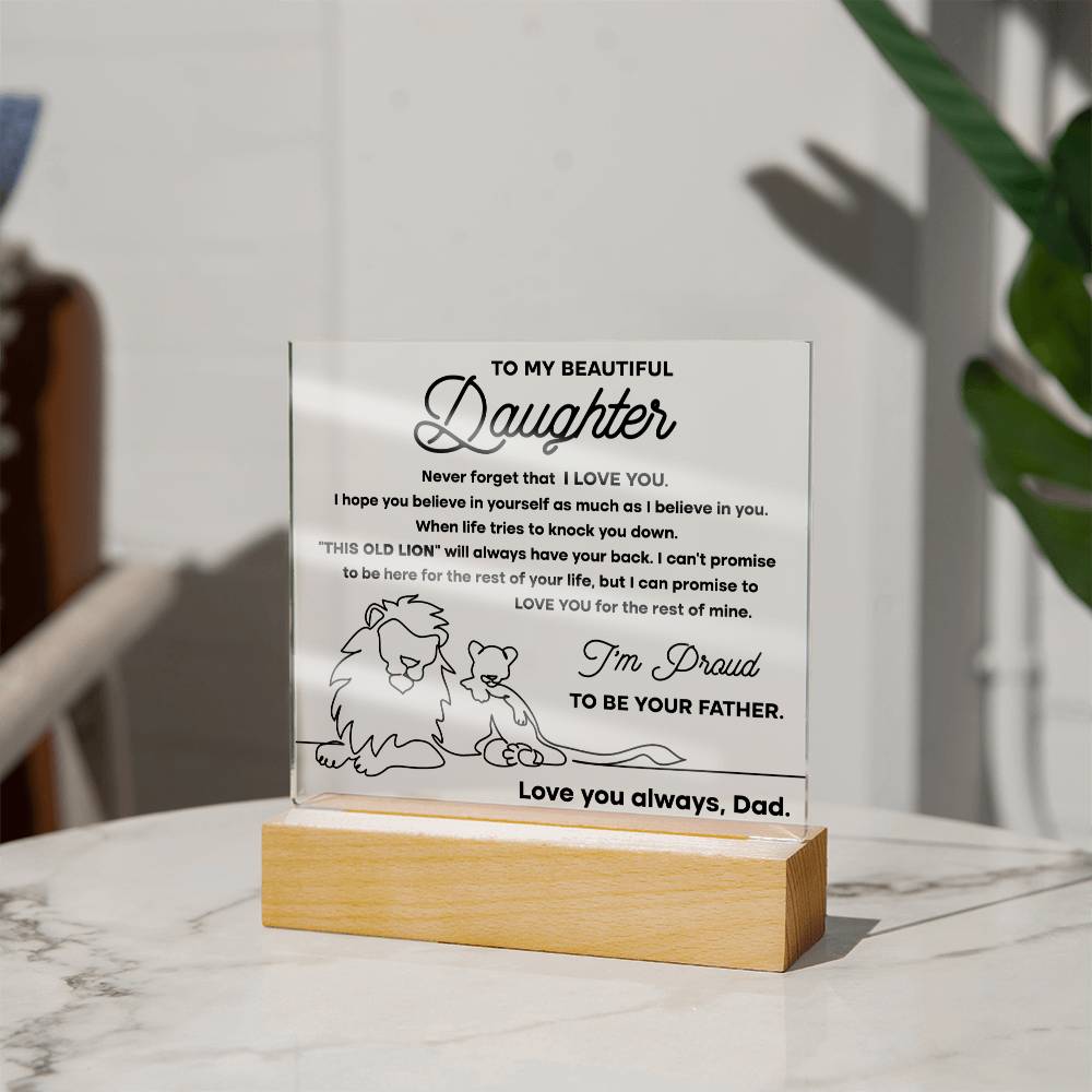 Daughter - Proud Lion - Acrylic Plaque