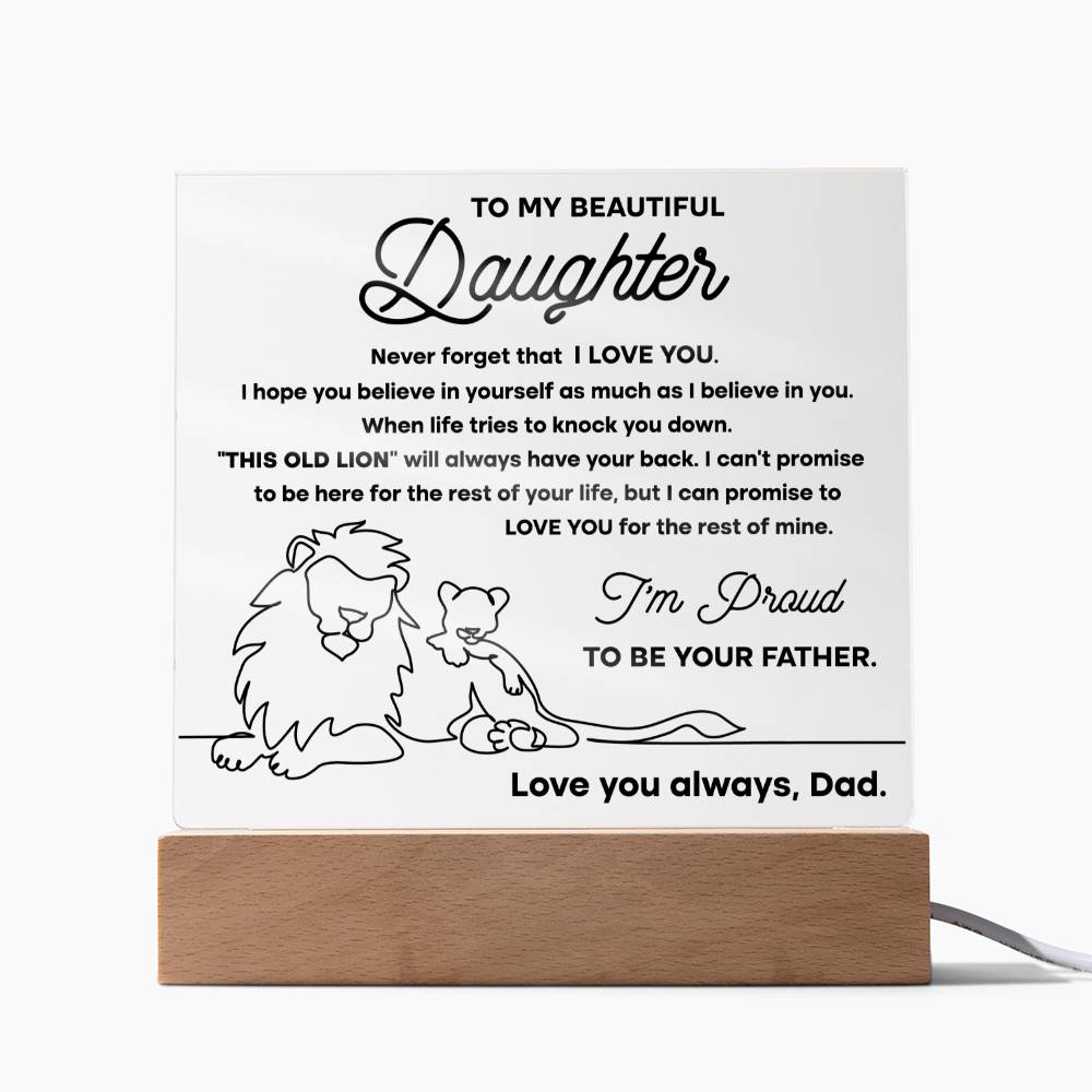 Daughter - Proud Lion - Acrylic Plaque