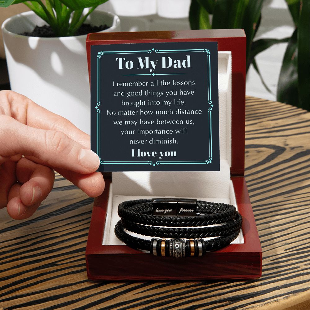 My Dad - Remember The Lessons - Love You Forever Bracelet for Men