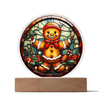 Christmas Gingerbread - Circle Acrylic Plaque