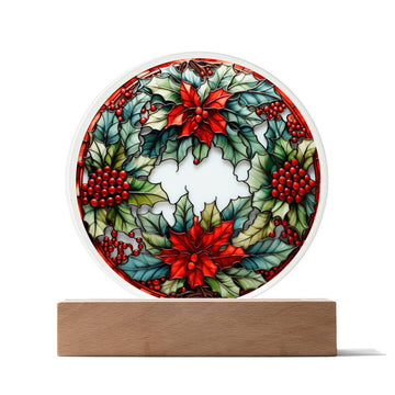 Christmas Wreath - Circle Acrylic Plaque