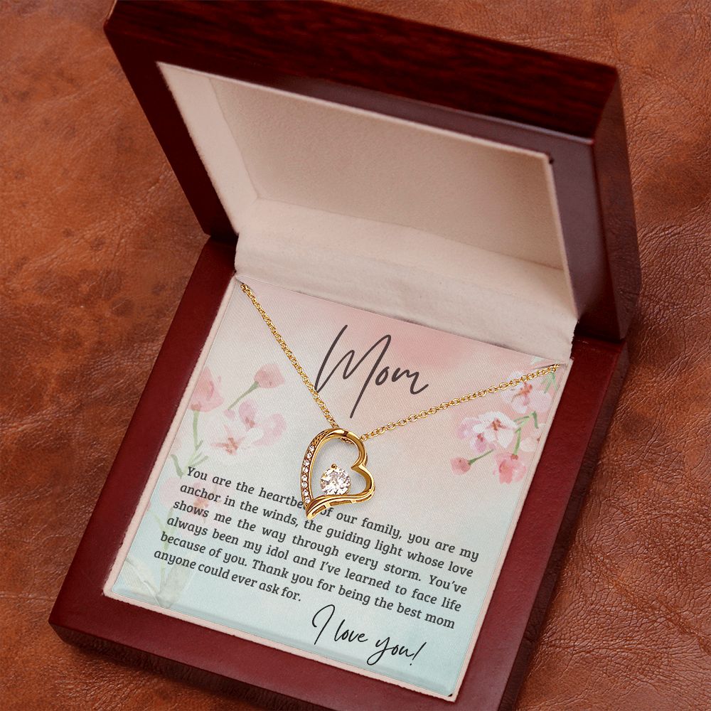 To Mom - Thank You for Being the Best - Forever Love Necklace