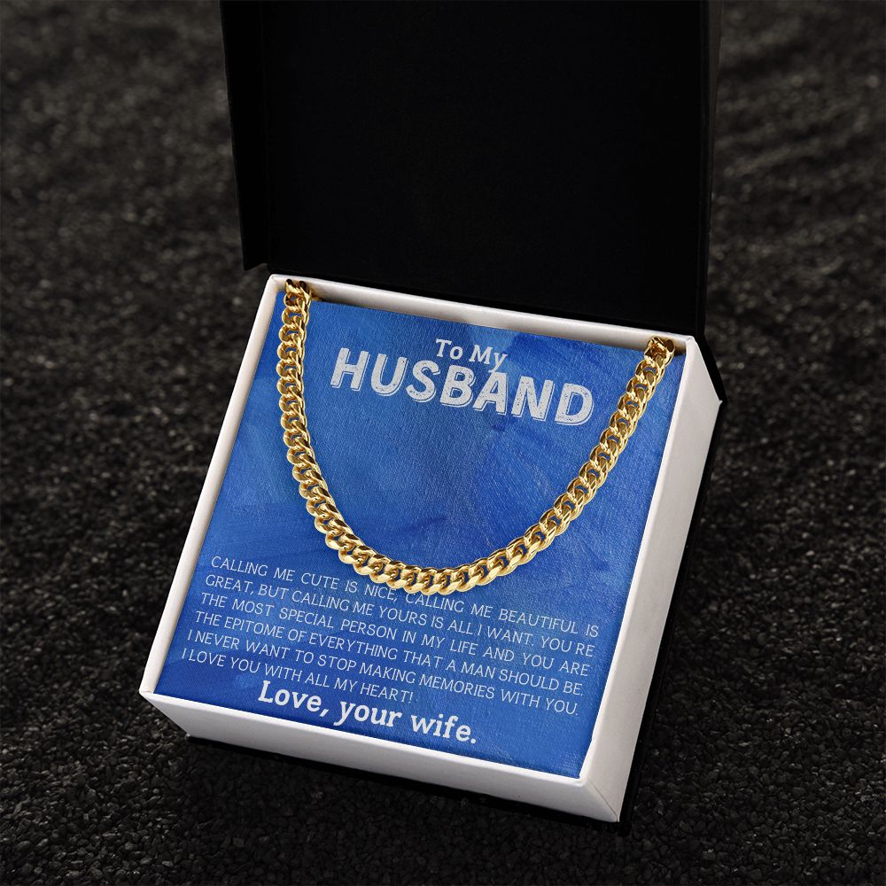 To My Husband - Cuban Link Chain Gift