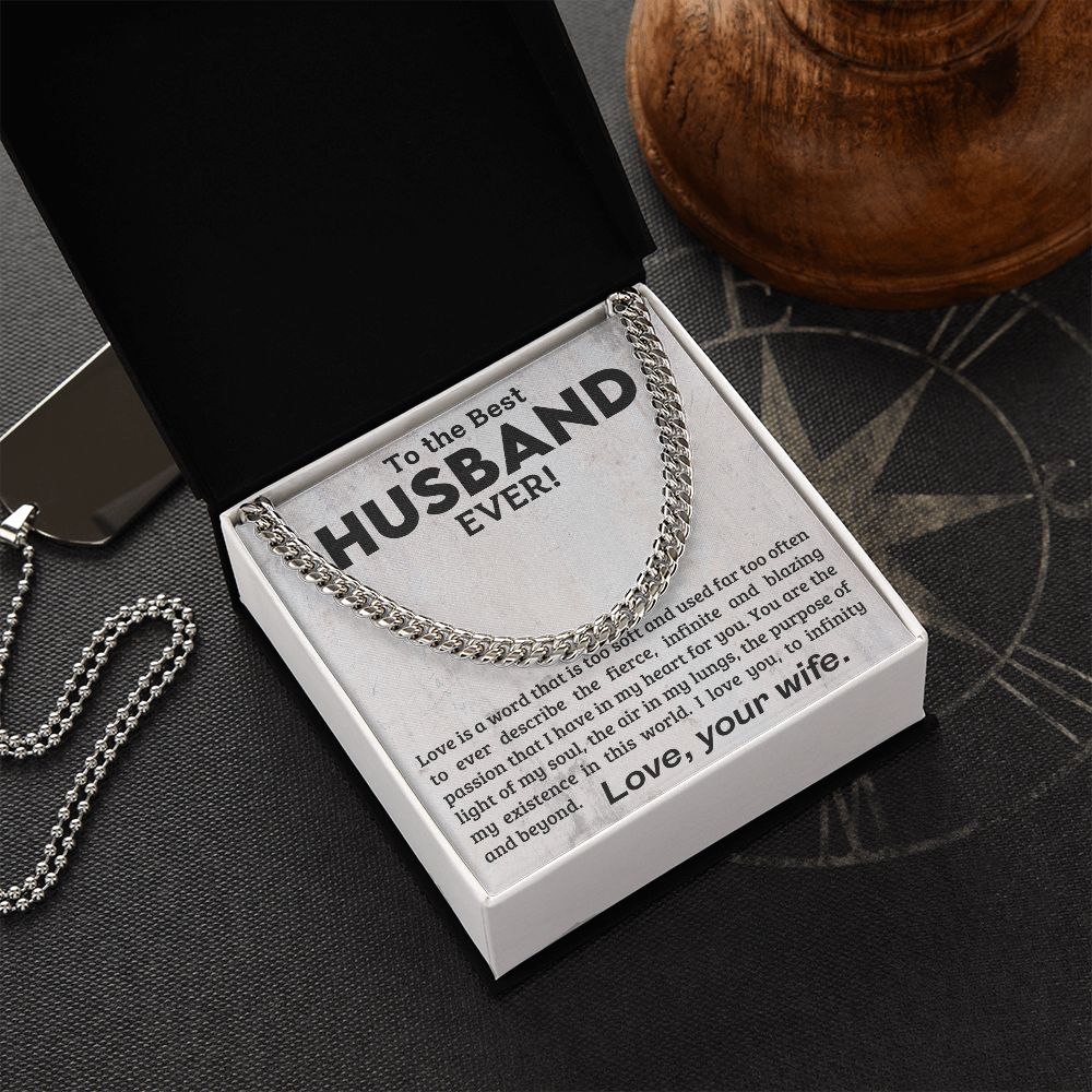 To The Best Husband Ever - Cuban Link Chain Gift