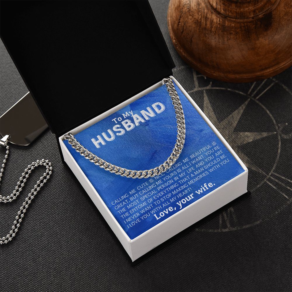 To My Husband - Cuban Link Chain Gift