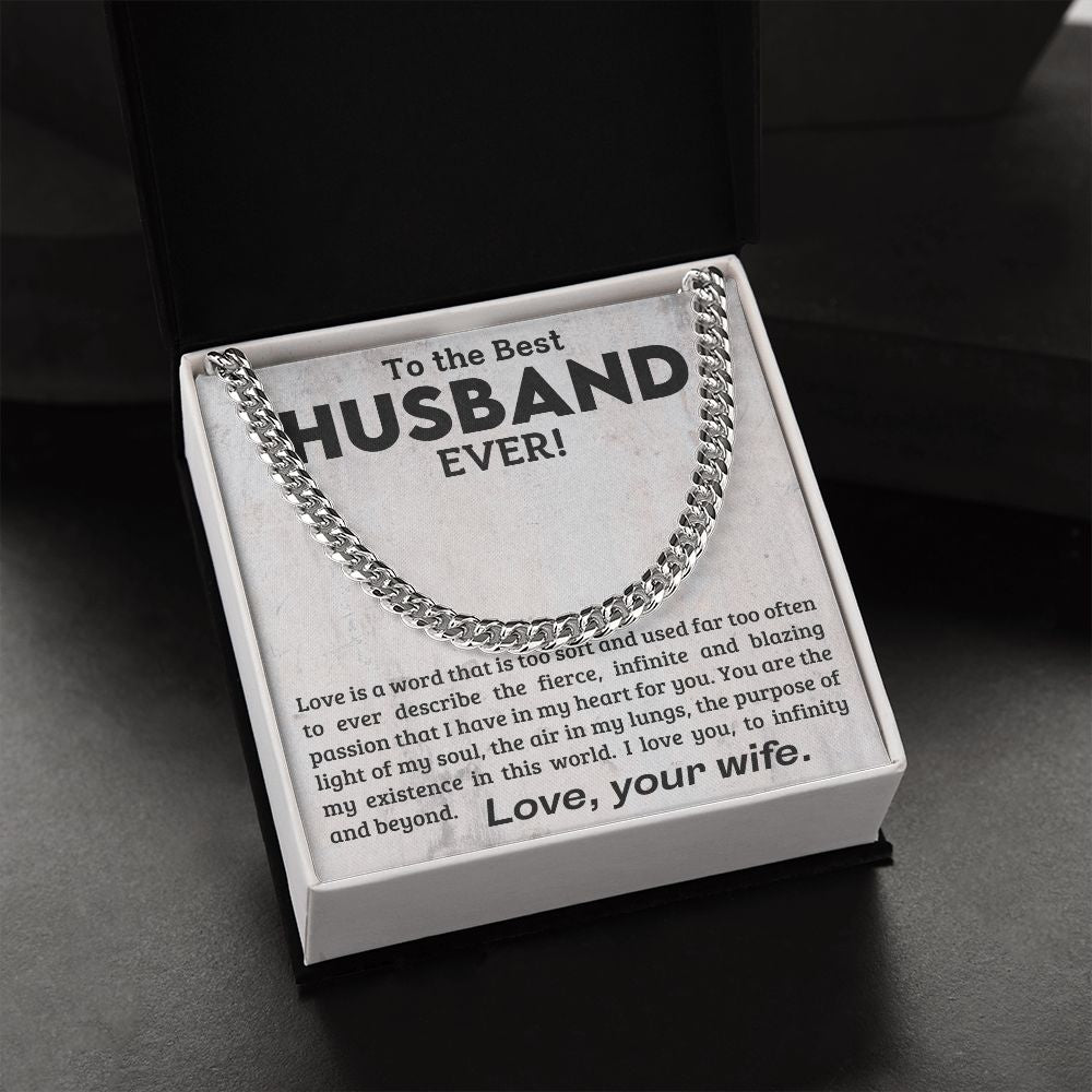 To The Best Husband Ever - Cuban Link Chain Gift
