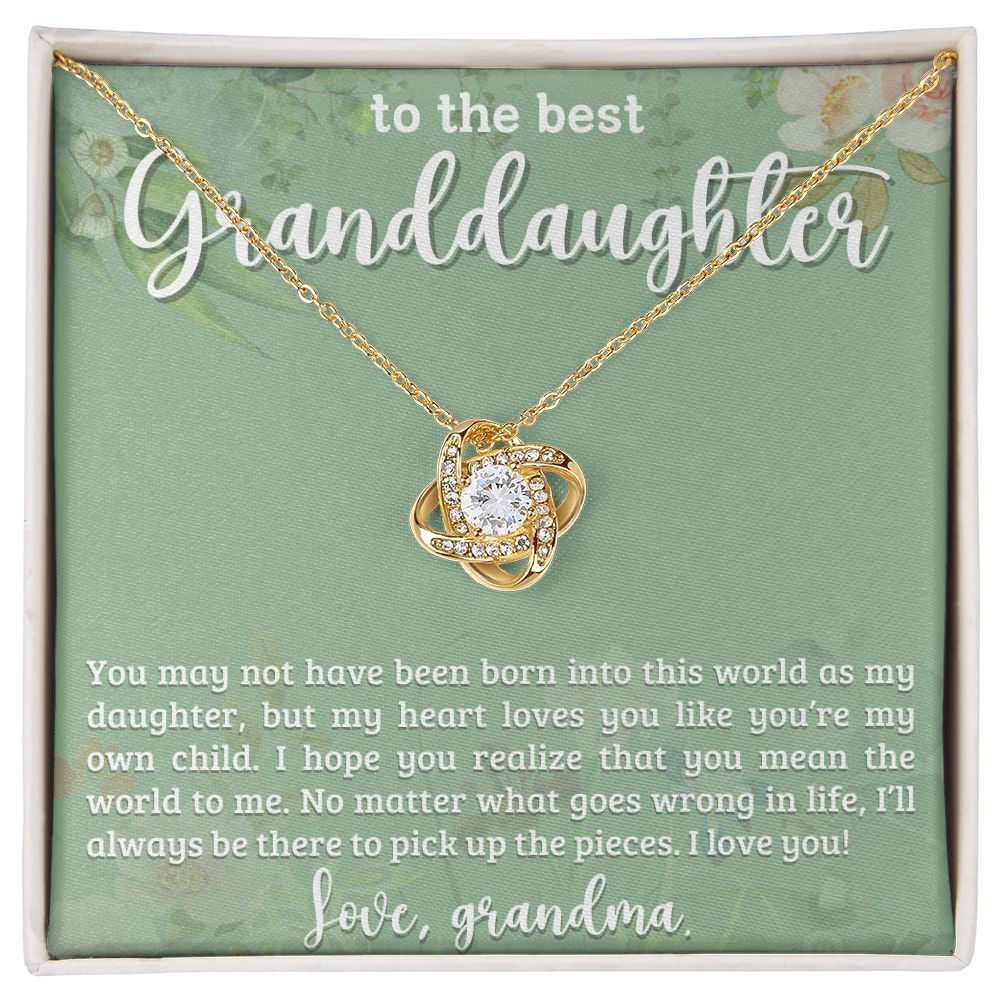 To The Best Granddaughter - Love Knot Necklace Gift