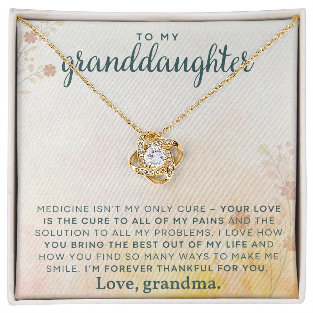 To My Granddaughter - Love Knot Necklace Gift
