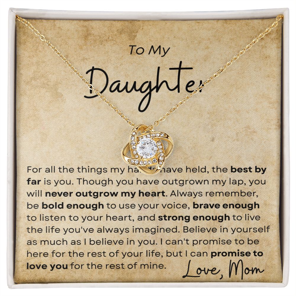 To My Daughter - Love Knot Necklace Gift