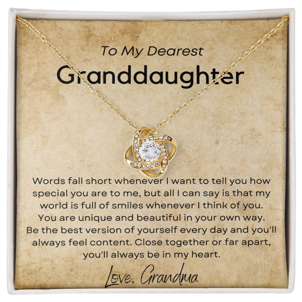 Words Fall Short - Love Knot Necklace for Granddaughter