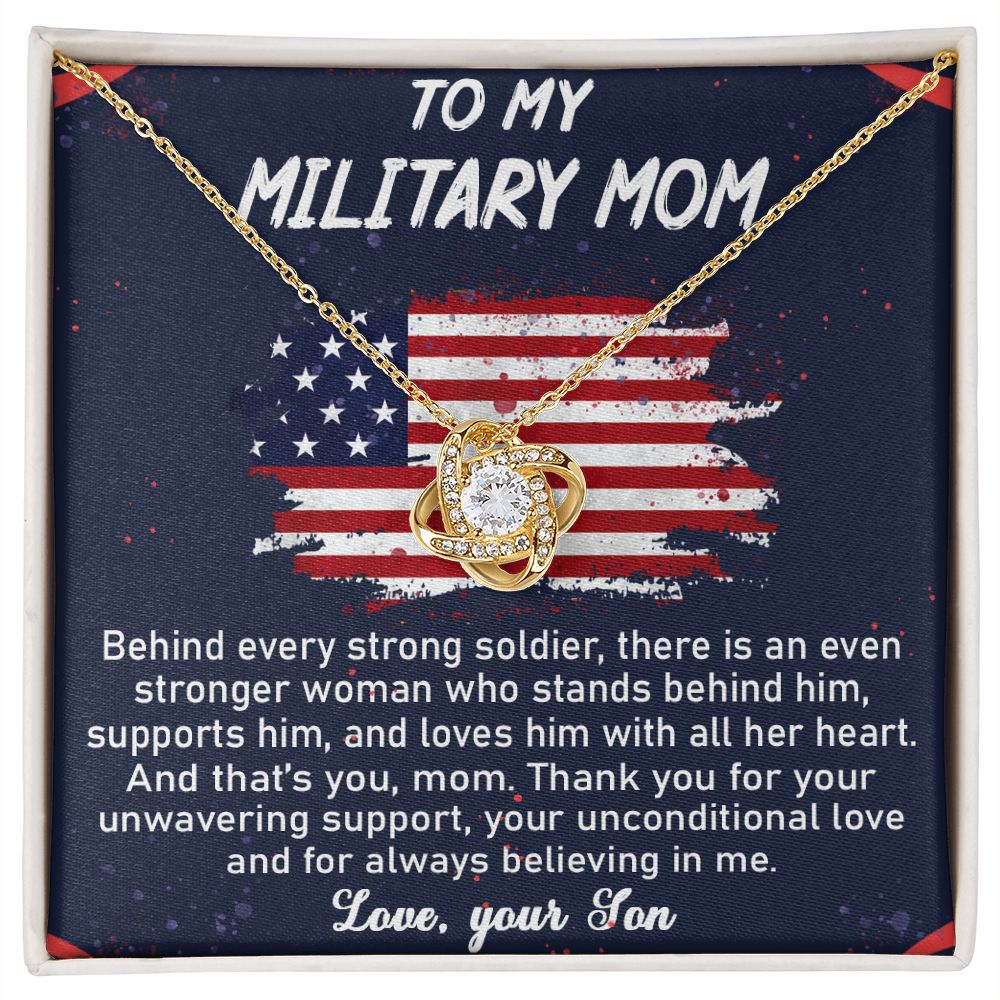 Behind Every Strong Soldier - Love Knot Necklace for Mom