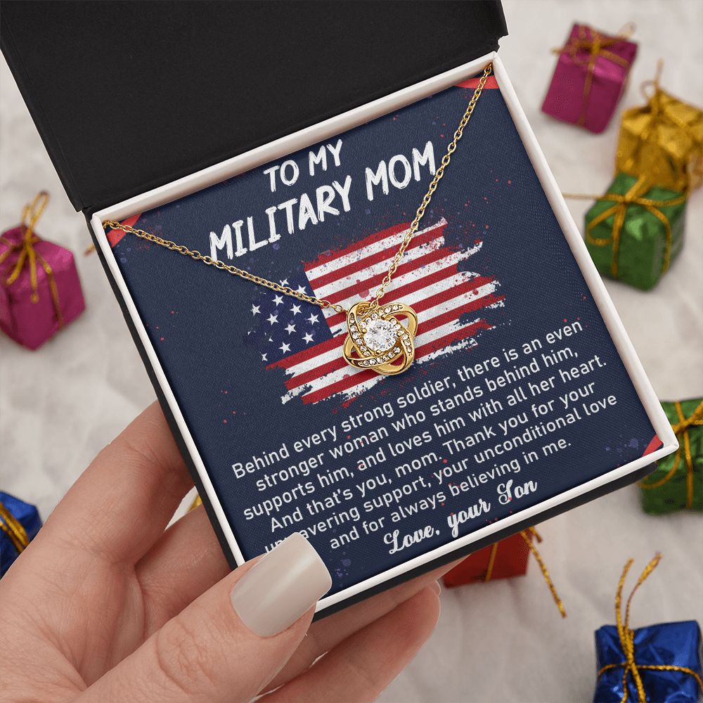Behind Every Strong Soldier - Love Knot Necklace for Mom