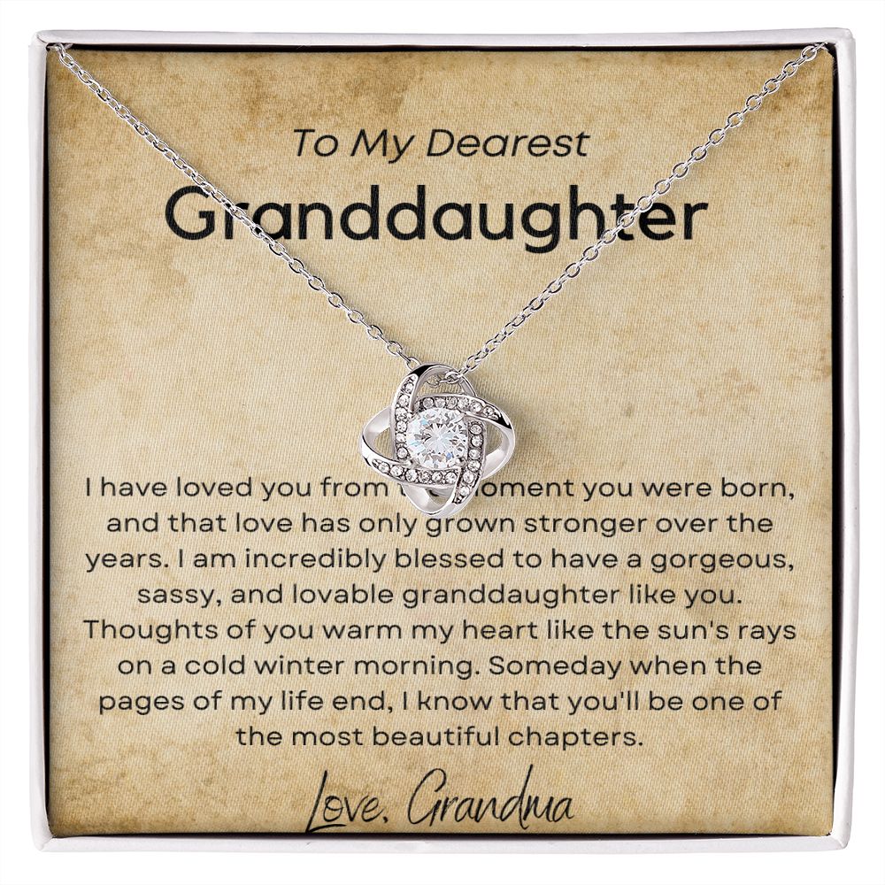 From the Moment You Were Born - Love Knot Necklace for Granddaughter
