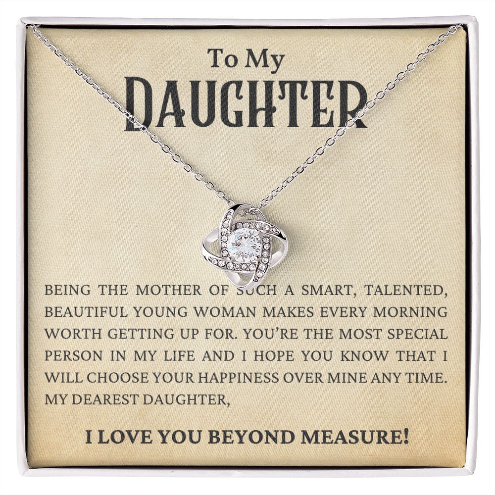 To My Daughter - I Love You Beyond Measure - Love Knot Necklace