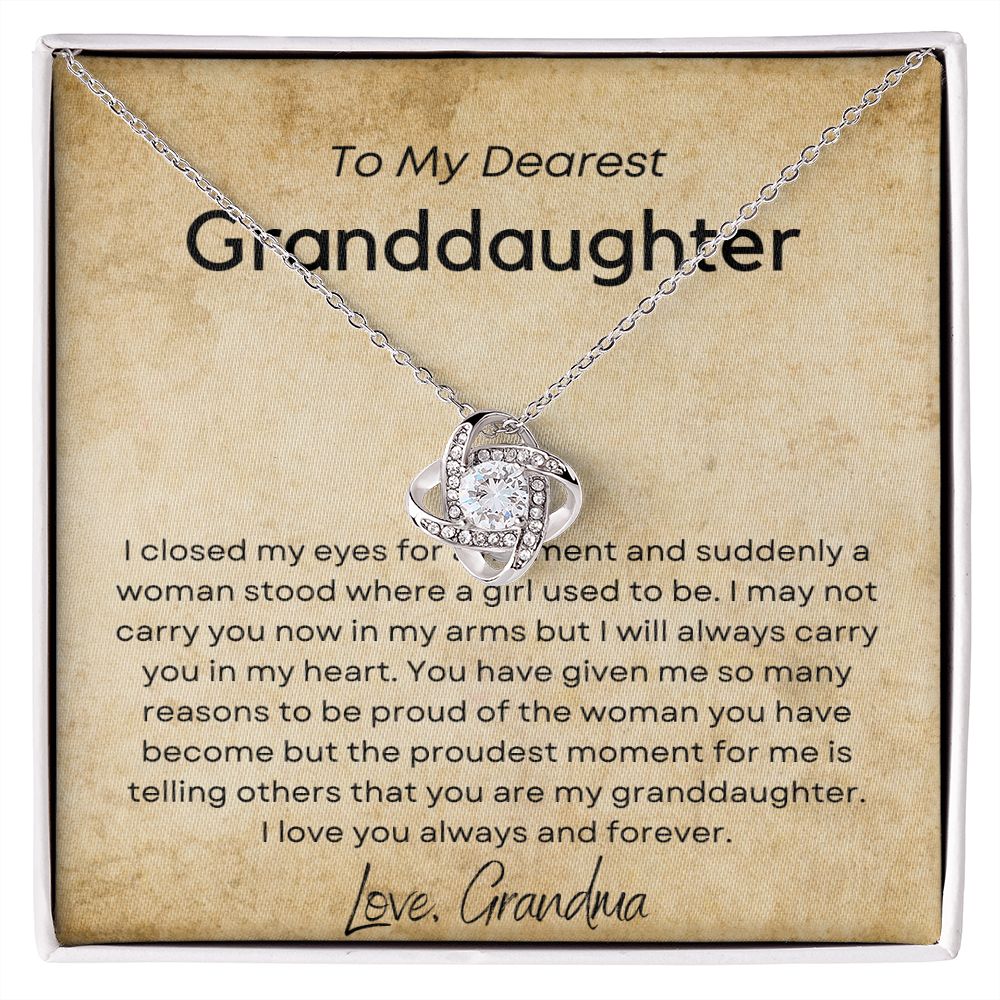 I Closed My Eyes - Love Knot Necklace for Granddaughter