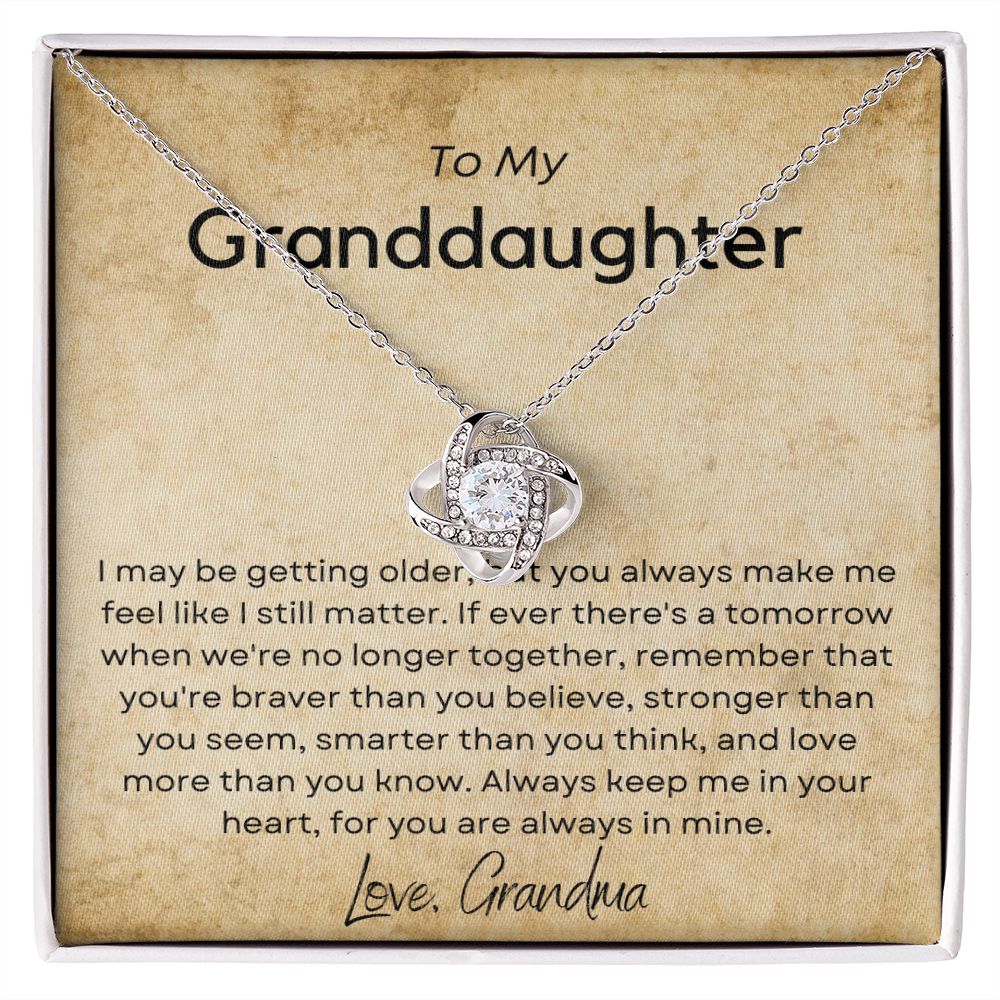 To My Granddaughter From Grandma - Love Knot Necklace - Unique Gift