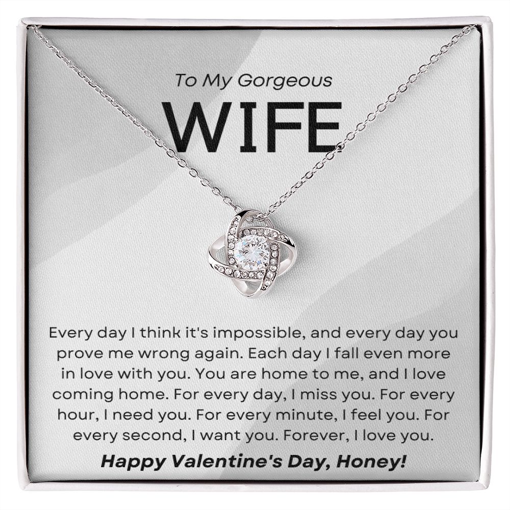 Every Day I Think of You - Love Knot Necklace for Her