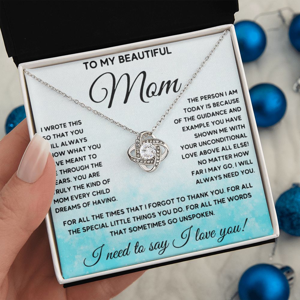 I Wrote This - Love Knot Necklace for Mom