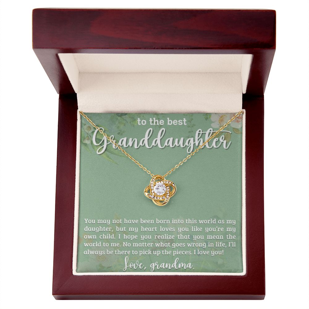 To The Best Granddaughter - Love Knot Necklace Gift
