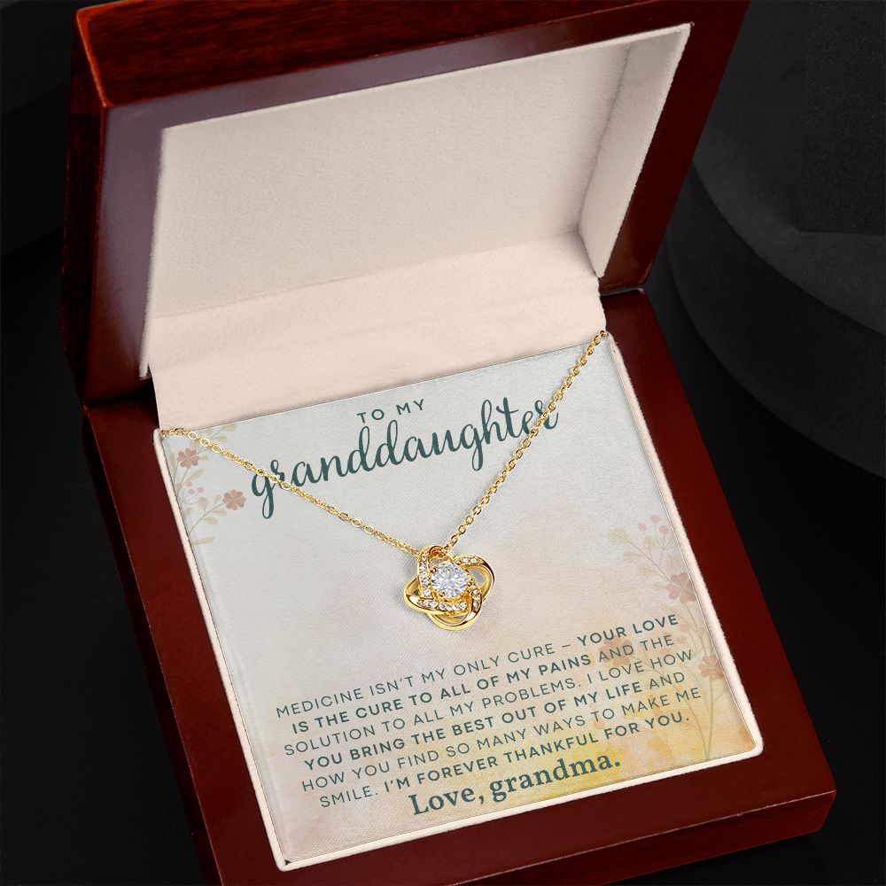 To My Granddaughter - Love Knot Necklace Gift