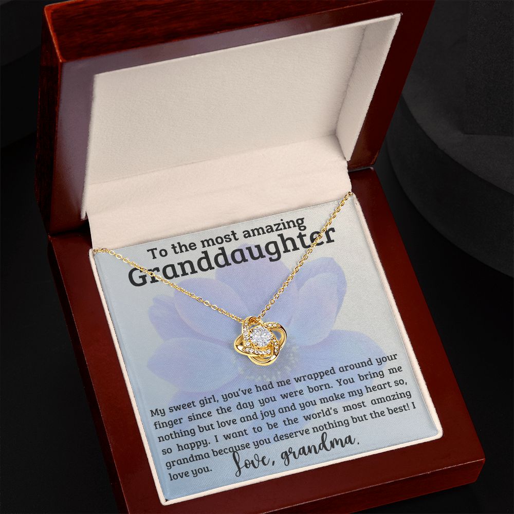 To The Most Amazing Granddaughter - Love Knot Necklace Gift