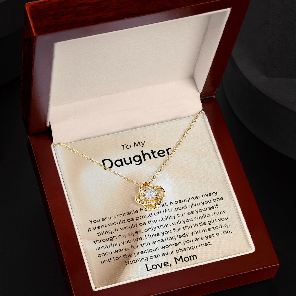 To My Daughter - Love Knot Necklace Gift