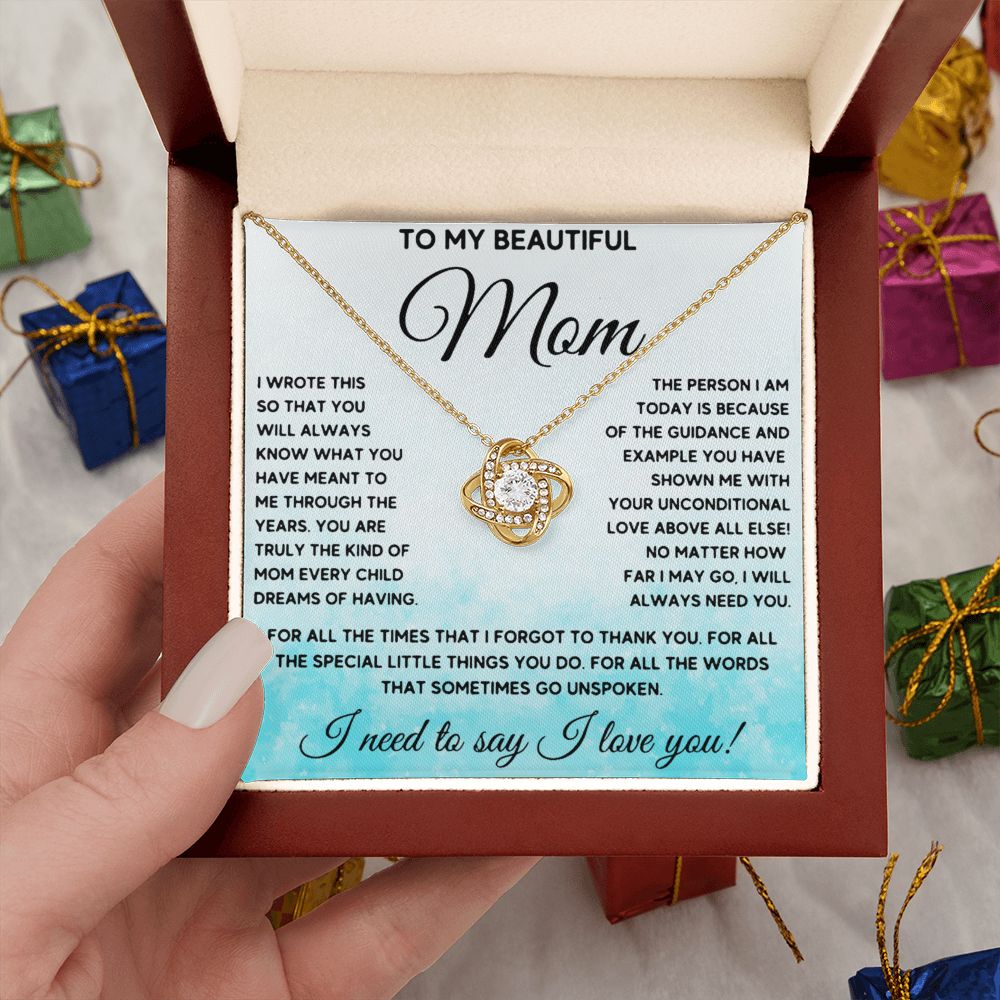 I Wrote This - Love Knot Necklace for Mom