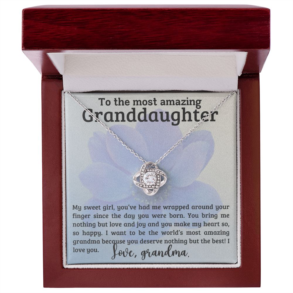 To The Most Amazing Granddaughter - Love Knot Necklace Gift