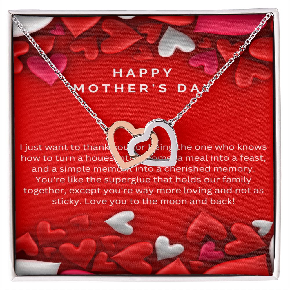Interlocking Heart Necklace for Mom